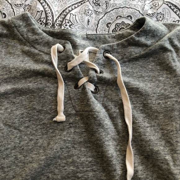 Gray Old navy Lace Up Sweater - Picture 3 of 4
